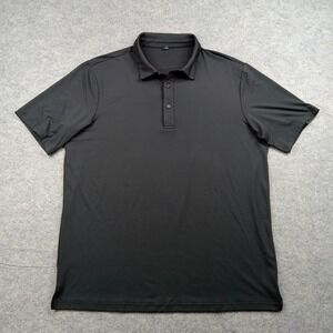 MIER Polo Shirt Mens Medium Black Performance Golf Athletic Casual Stretch‎ Top